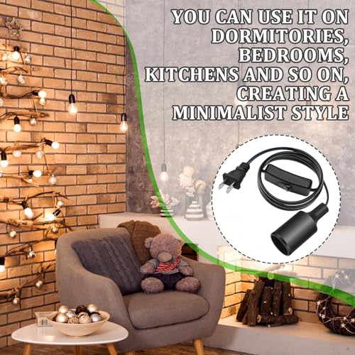 10 Pack Pendant Light Cord with Switch for E26 E27 (15 Feet)