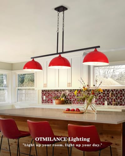 3 Light Red Island Lights for Kitchen (3 Light / Red)