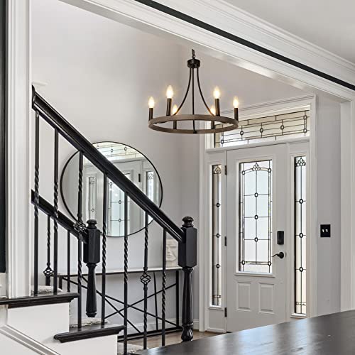 Wagon Wheel Chandelier Farmhouse Foyer Light Fixtures
