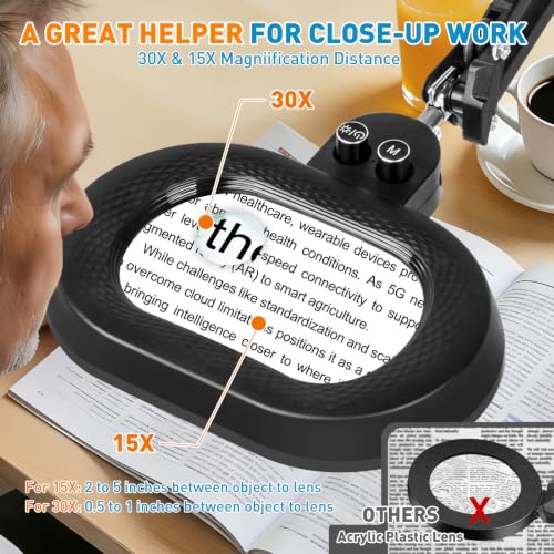 Magnifying Glass with Light and Clamp (5IN-2)