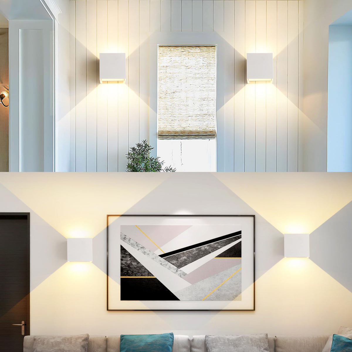 4 Pack LED 20W Outdoor Wall Lights Exterior (White-3 colors Adjustable / 4.72in.【4 Pack】)