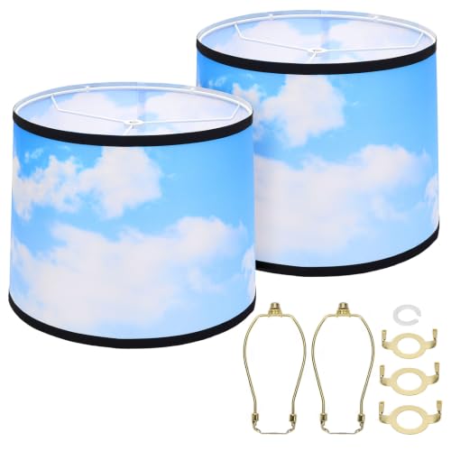 Drum Lamp Shades Set of 2 (Blue Skies&White Clouds)