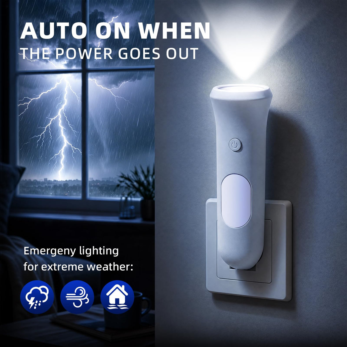 4 in 1 Emergency Lights for Home Power Failure (White / 1 PCS)
