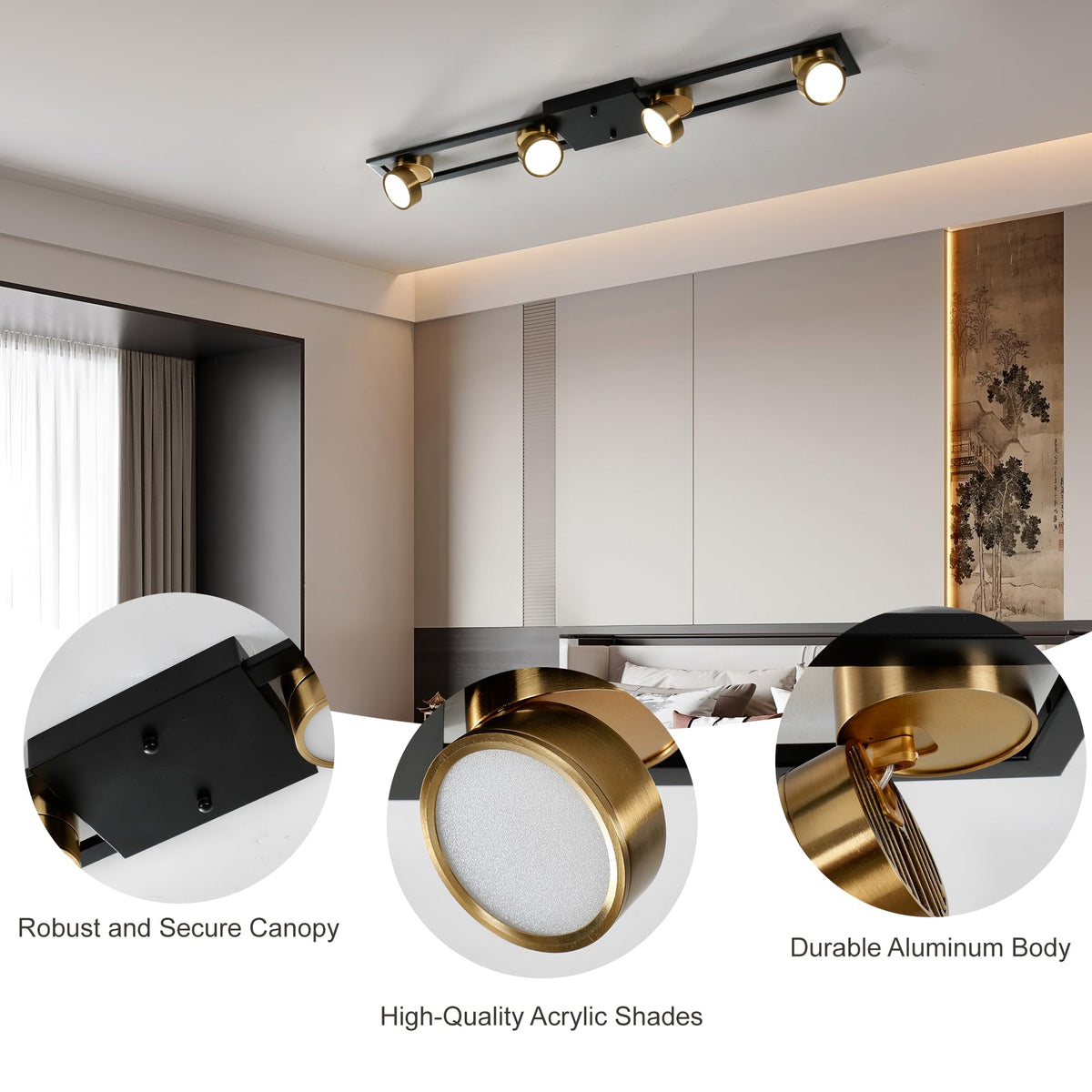 35 Inch LED Track Lighting (Black Brass)