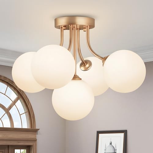 Sputnik Chandeliers for Bedrooms with Glass Globe