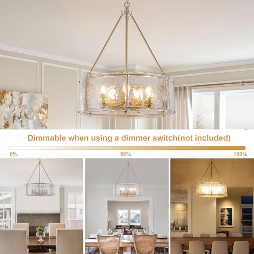 20" Glass Glod Chandeliers Modern Chandeliers for Dining Room (Gold)