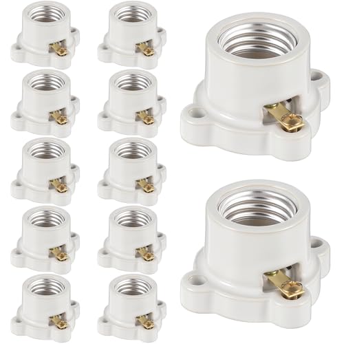 12 Pcs E26 Light Socket Porcelain Lamp Holder Medium Base