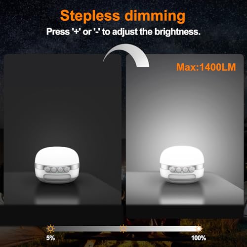 LED Camping Lantern Rechargeable 1400LM (Bright White)