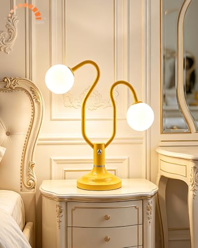 Yellow Globe Table Lamp Magic DIY Arms G9 Bulbs Included Dimmable (14-Yellow-Globe-2U-Magic DIY Arms)
