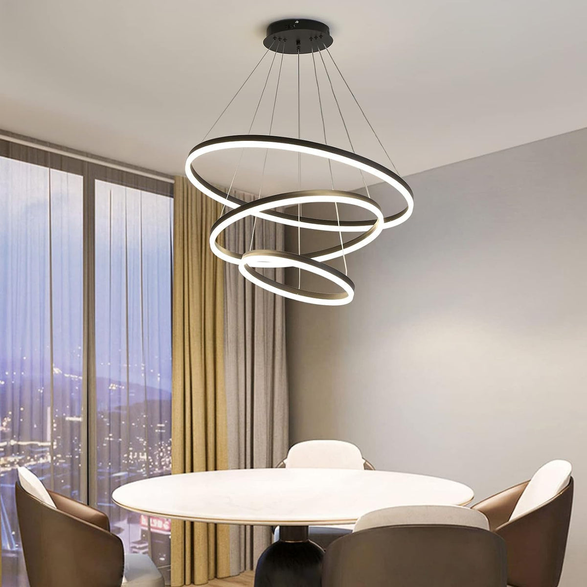 Modern Chandeliers for Living Room (Black / 30.3in)