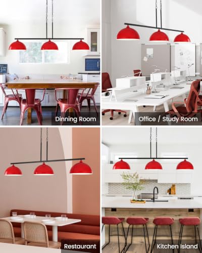 3 Light Red Island Lights for Kitchen (3 Light / Red)