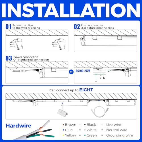 8 Pack 12 Pack T5 LED Shop Light 4FT