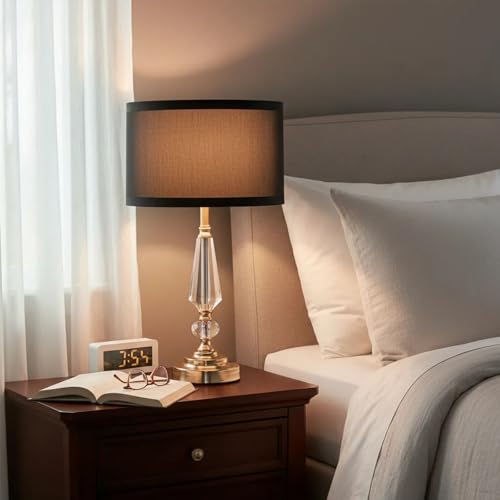 Crystal Table Lamp (Crystal pillar+Black)