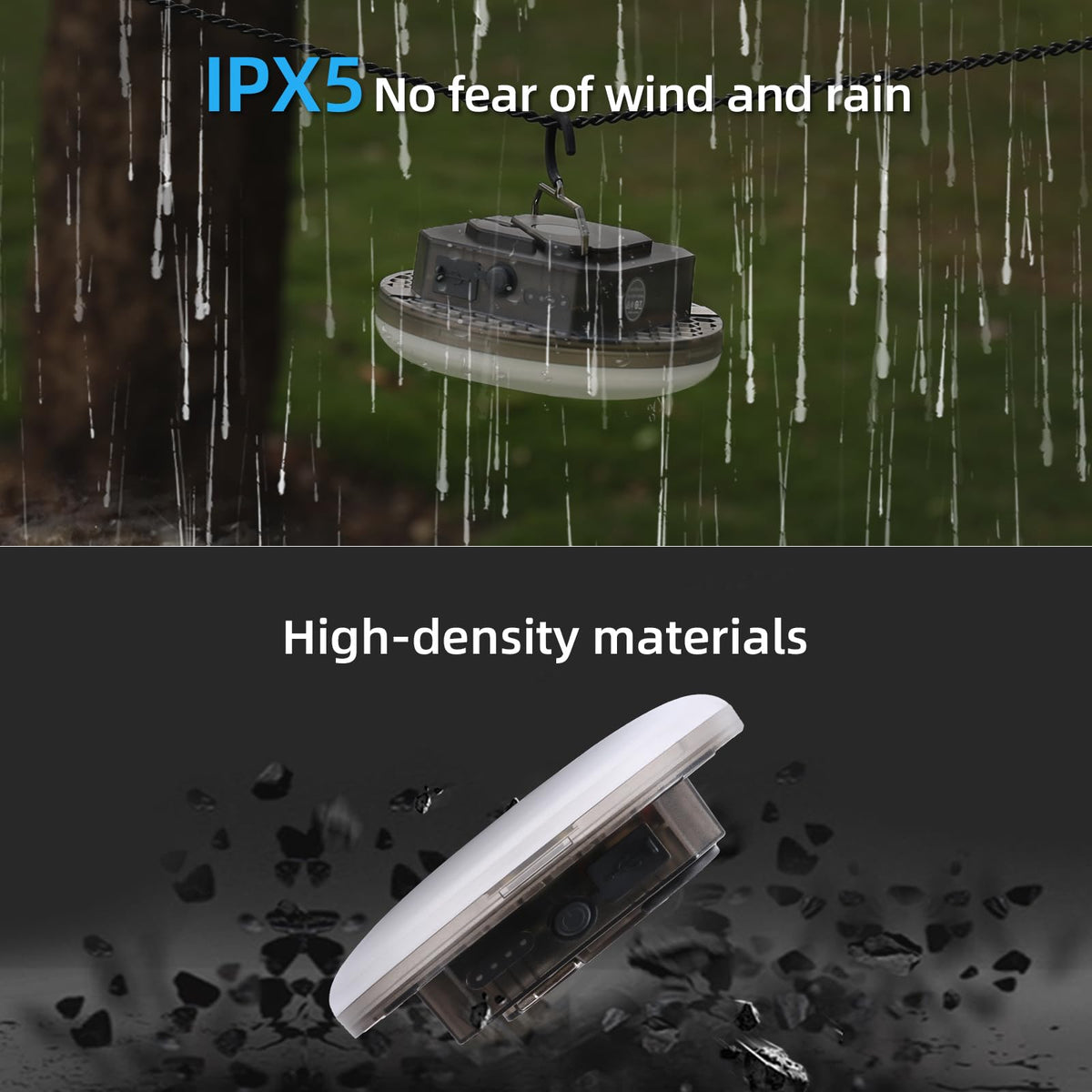 Rechargeable Camping Tent Light Portable LED Camp Lantern (45W White Light)