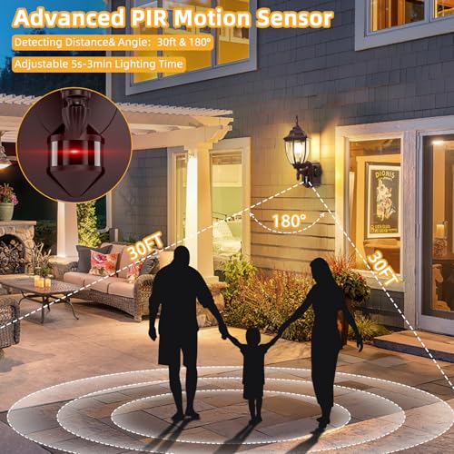 Porch Lights with Outlet (Bronze / 1 Pack)