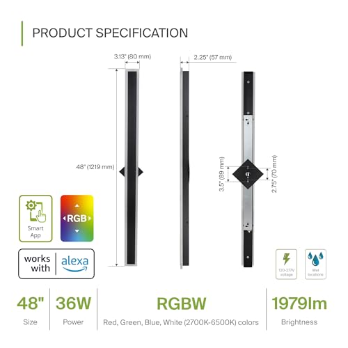 48" LED Linear Wall Sconce (Black)