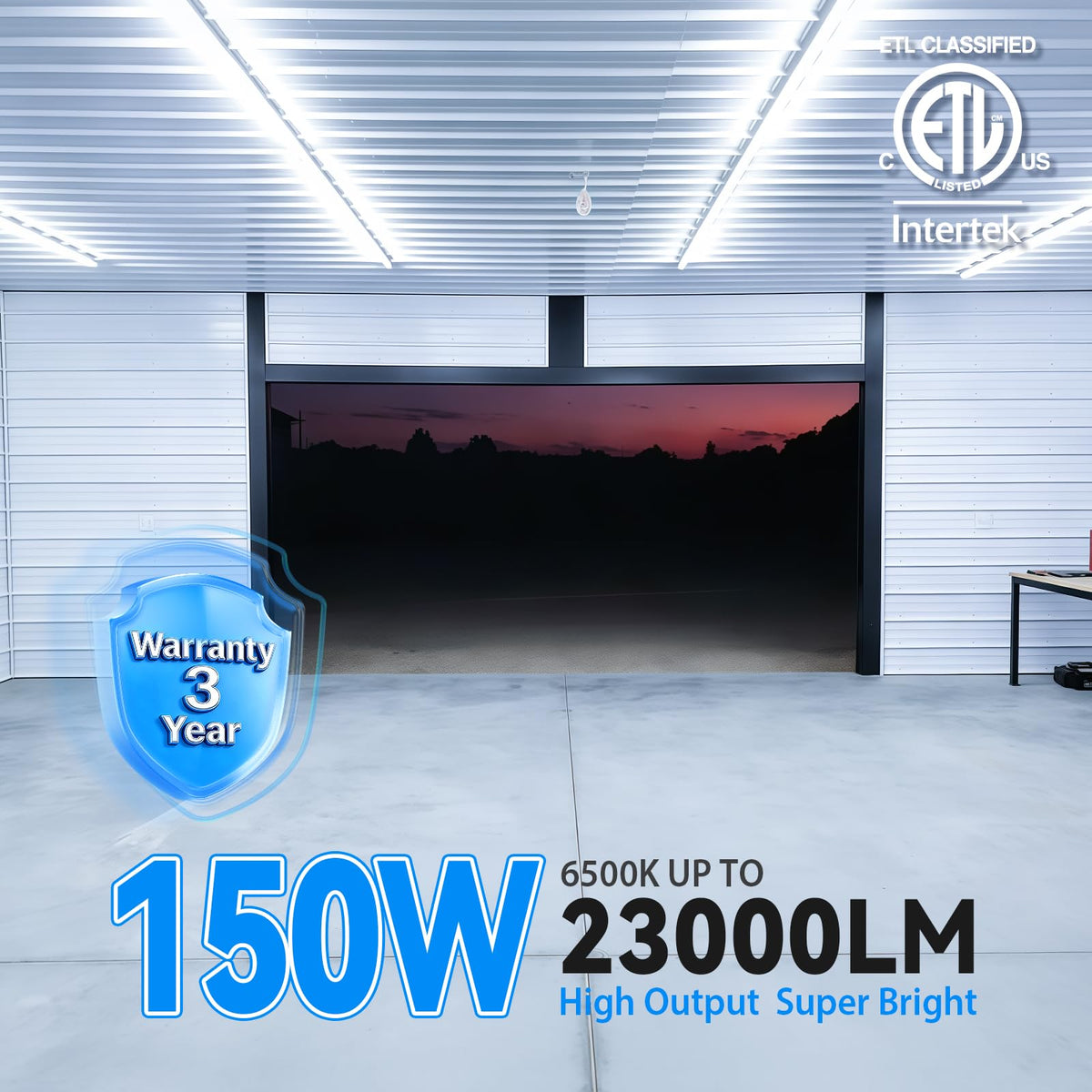 10-Pack) 8FT LED Shop Lights, 150W 23000LM High Output, V-Shape