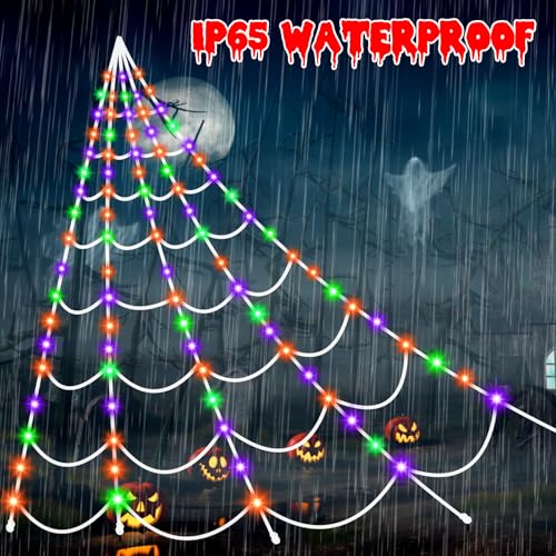 Halloween Decorations Outdoor Spiders Web Lights