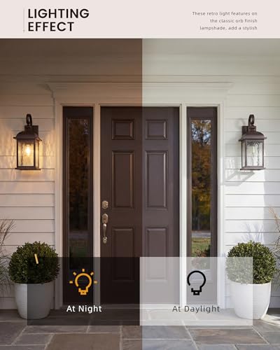 21" Outdoor Wall Light Fixtures (ORB, Water Ripple Glass / 21", Single Unit)