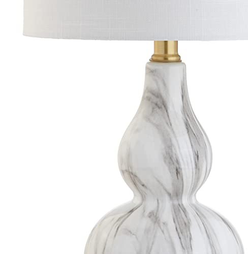 Anya Gourd Glass Table Lamp 20.5" (Single / Black / White)