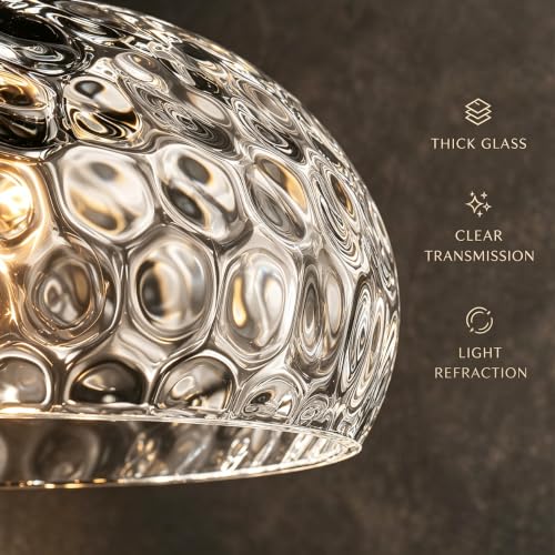 Mid Century Gold Ceiling Light Fixture (Gold & Hammered Glass / 8in)