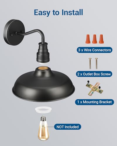 2 Pack Gooseneck Barn Outdoor Wall Light