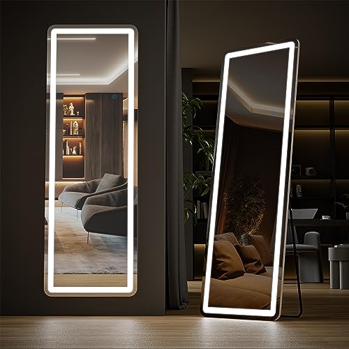 LED Full Length Floor Mirror (Modern / 63"L x 21"W)