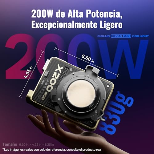 MOLUS X200 RGB Standard 200W Professional Portable COB Video Light (X200 RGB Standard)