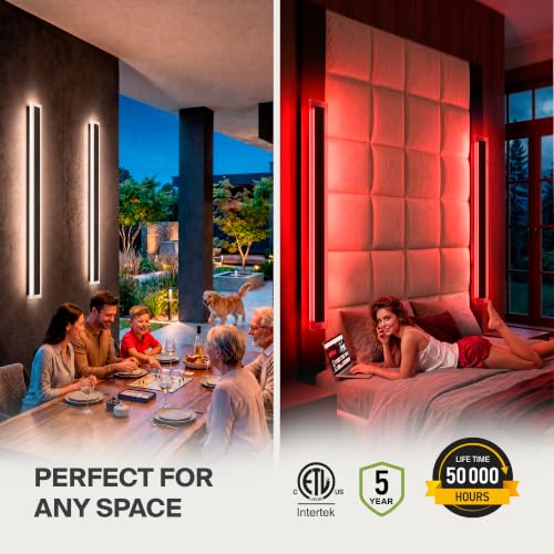 LED 72" Long Wall Mount Light Fixture (Black)