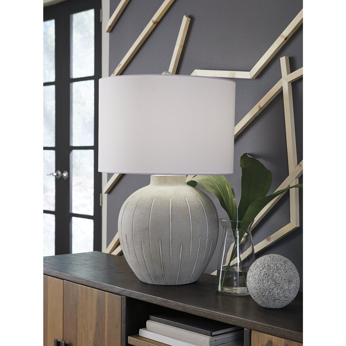 Living Room Table Lamp (Warm Gray)