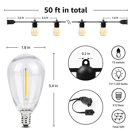 S14 Outdoor String Lights (50 ft S14)