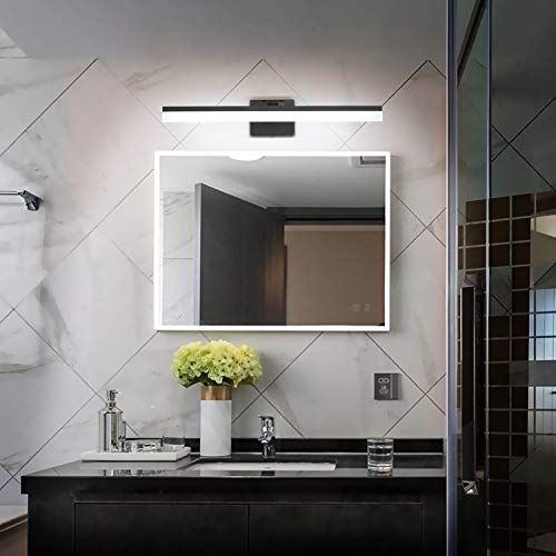Dimmable Black Vanity Light Bar Lighting Fixtures Modern Bathroom Light Fixtures 6000K Rotatable White Aluminum LED Light (Matte Black- Dimmable / 24-inch)