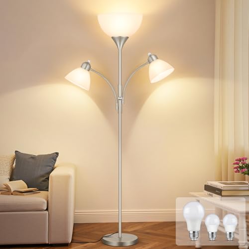 Torchiere Floor Lamps for Living Room (Nickel)
