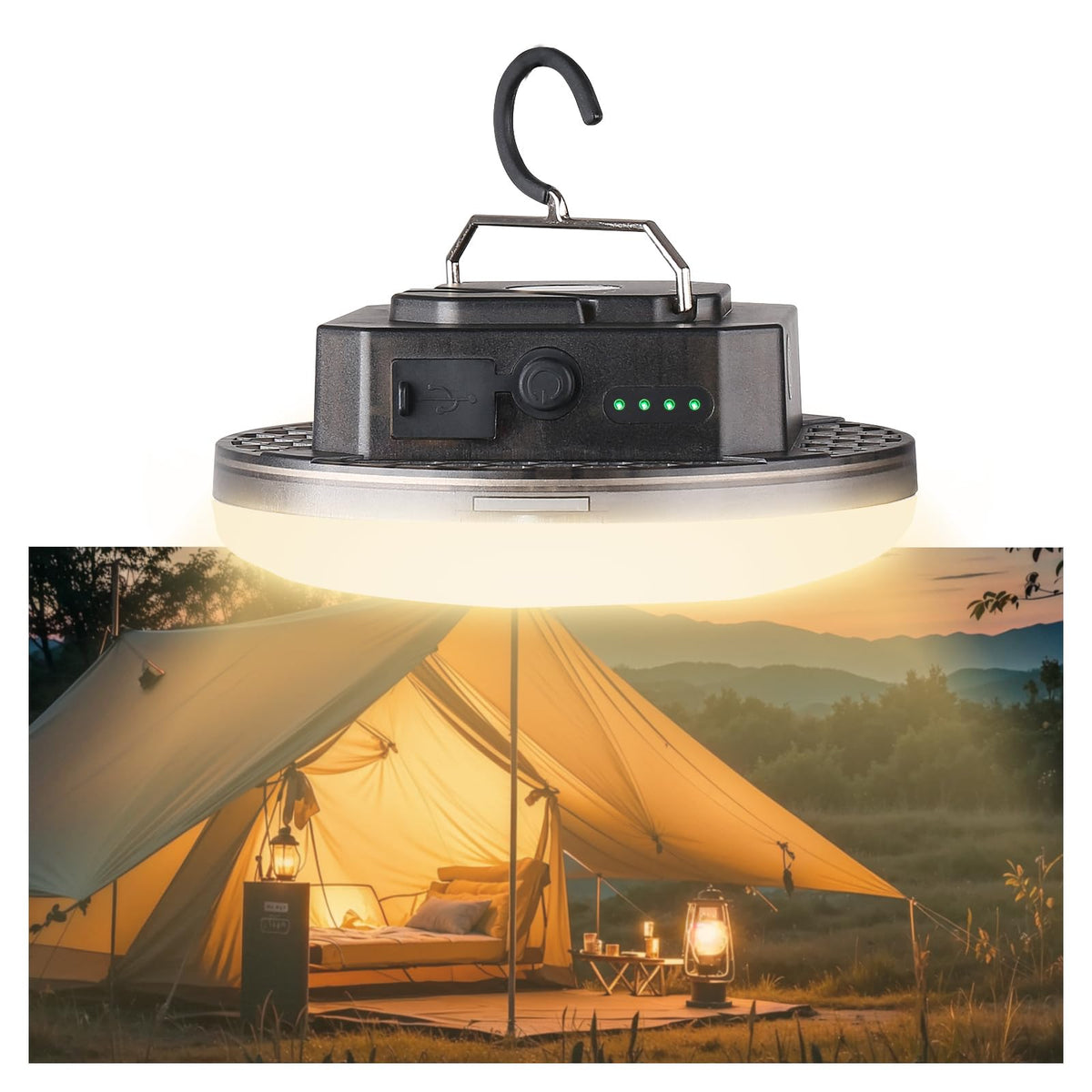 Transparent Rechargeable LED Portable 5000LM 40W Camping Tent Light (40W Remot(Clear))