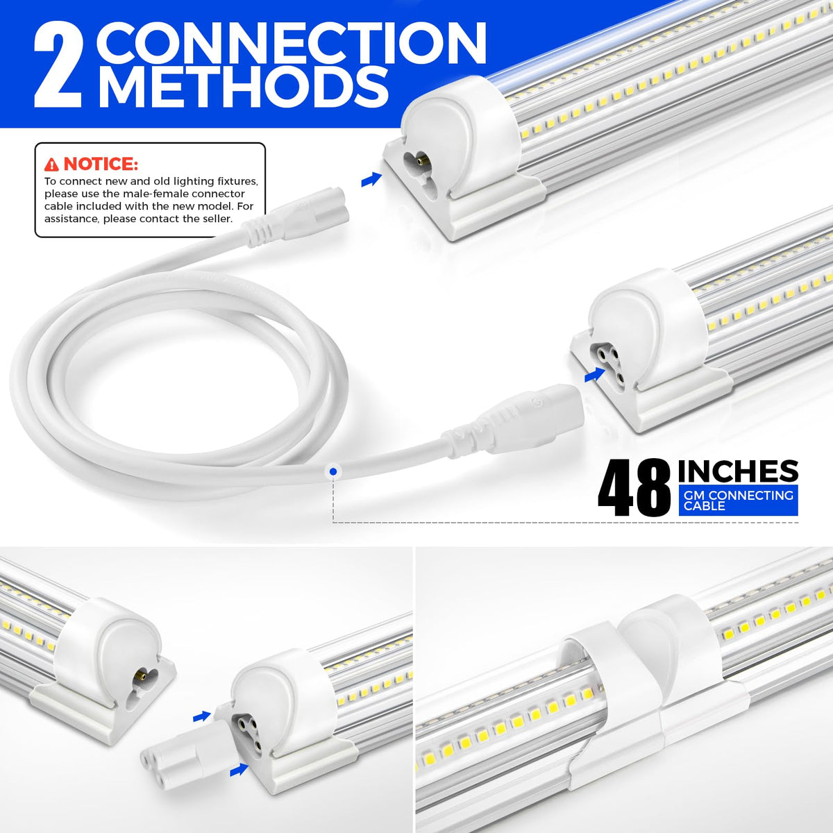 T8 LED Shop Lights 8FT (6500K / 8ft-4 Packs-100w)