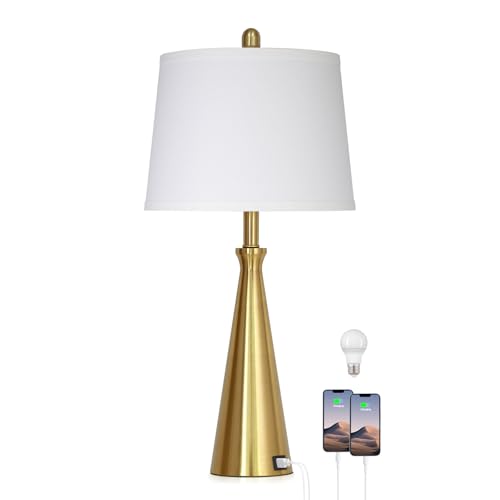 28" Modern Gold Touch Table Lamp for Living Room (C Gold-1PK)