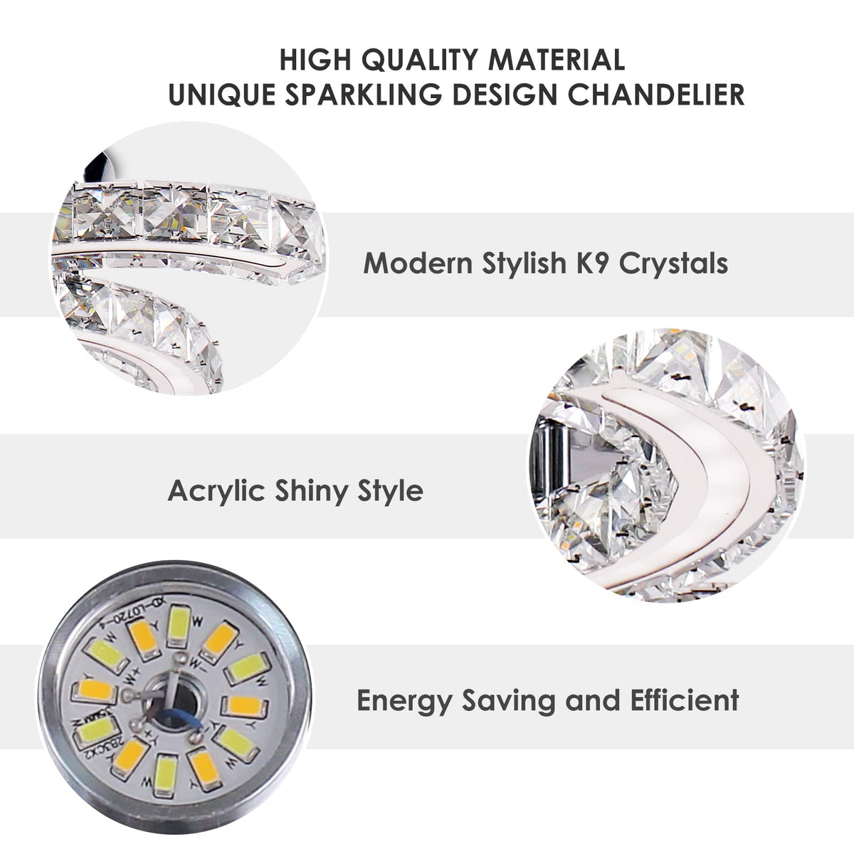 19.7" Crystal Ceiling Light (Acrylic-Multicolor)