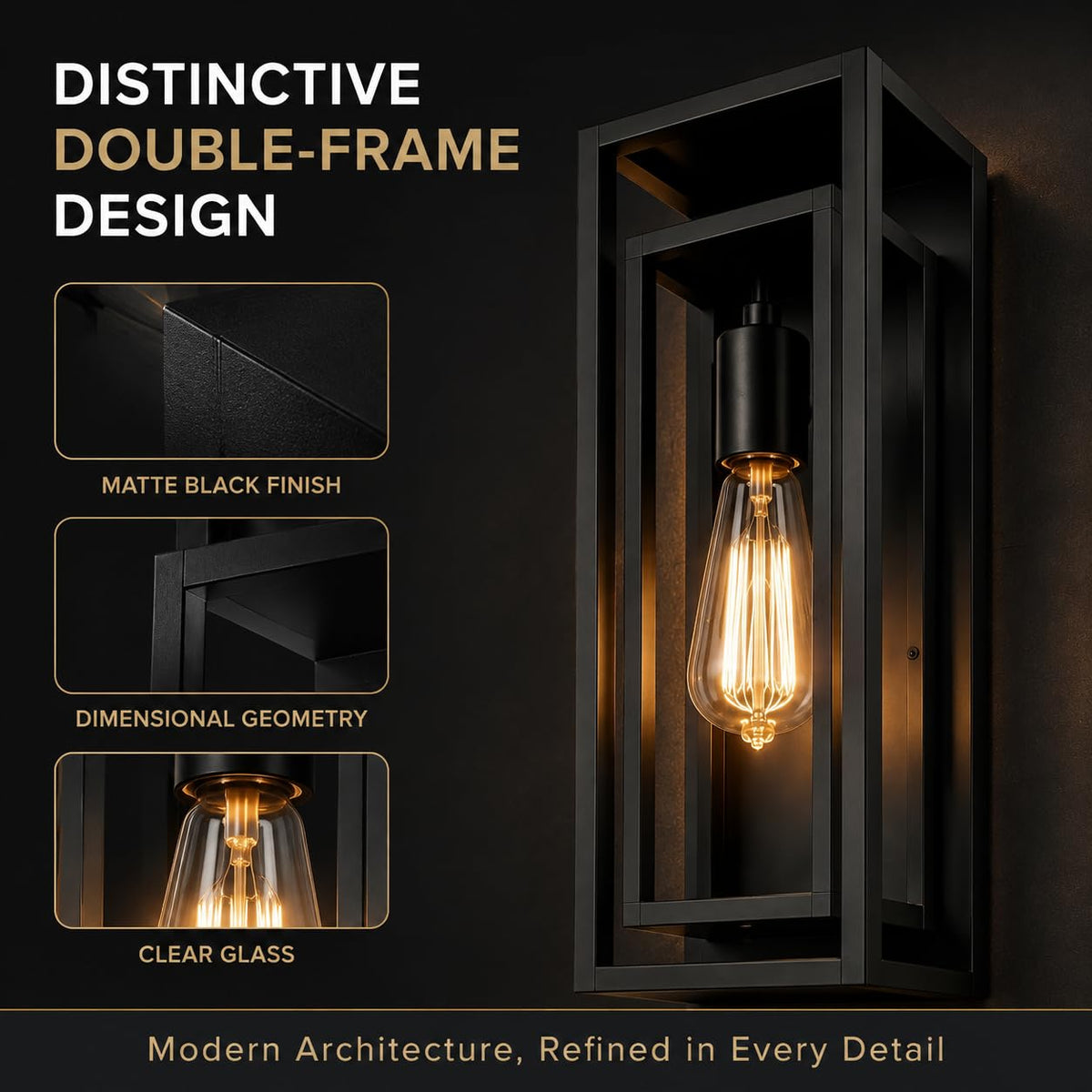 18 Inch 2 Pack Outdoor Wall Lantern Light Fixture (2 Pack)