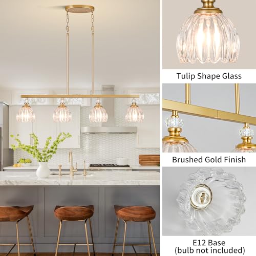 Gold Island Light for Kitchen (4-Light / Gold)