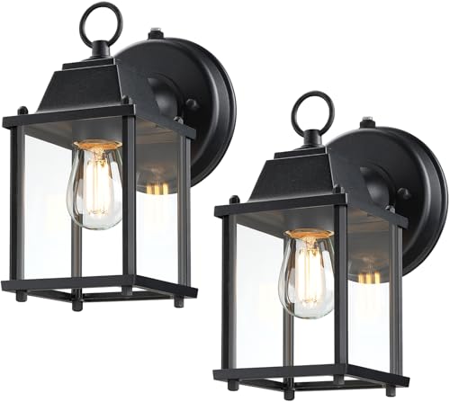Outdoor Wall Light Fixture (Black / 2-Pack D2D)