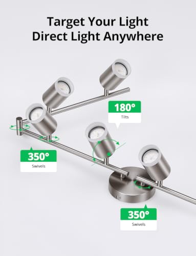 LED Track Lighting Fixtures Ceiling Mount for Kitchen (Nickel / 8 Light (Ceiling Mount))
