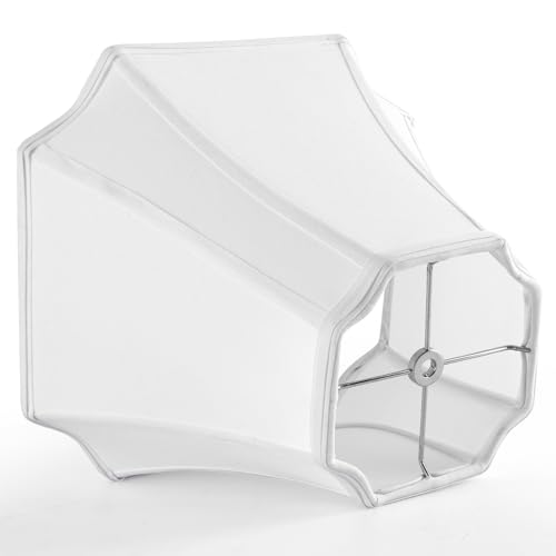Pure White Linen Square Cut Corner Bell Lamp Shade Medium Lampshade 6.25×6.25''Top13×13''Bottom×11''Hight (Pure White-2 / (6.25*6.25)(13*13)11* 1 Pack)