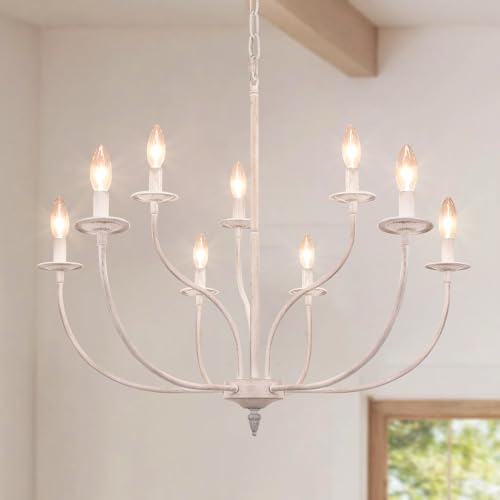 French Country Chandelier (White / 9 Light)