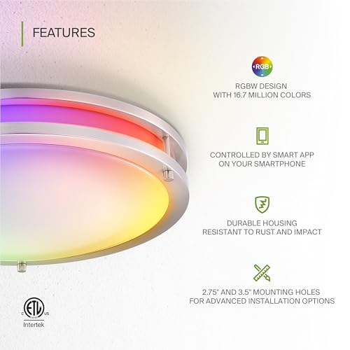 LED 16" Round Flush Mount Lighting (Brushed Nickel)