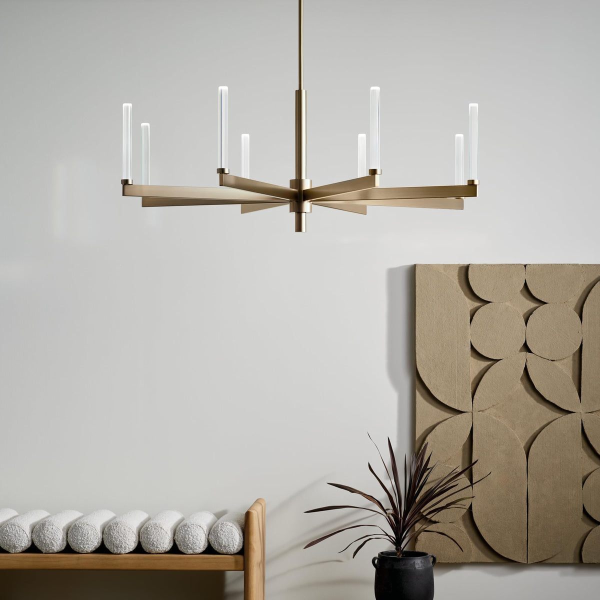 Sycara 8 Light LED Crystal Chandelier Light (48" (8 Light) / Champagne Bronze)