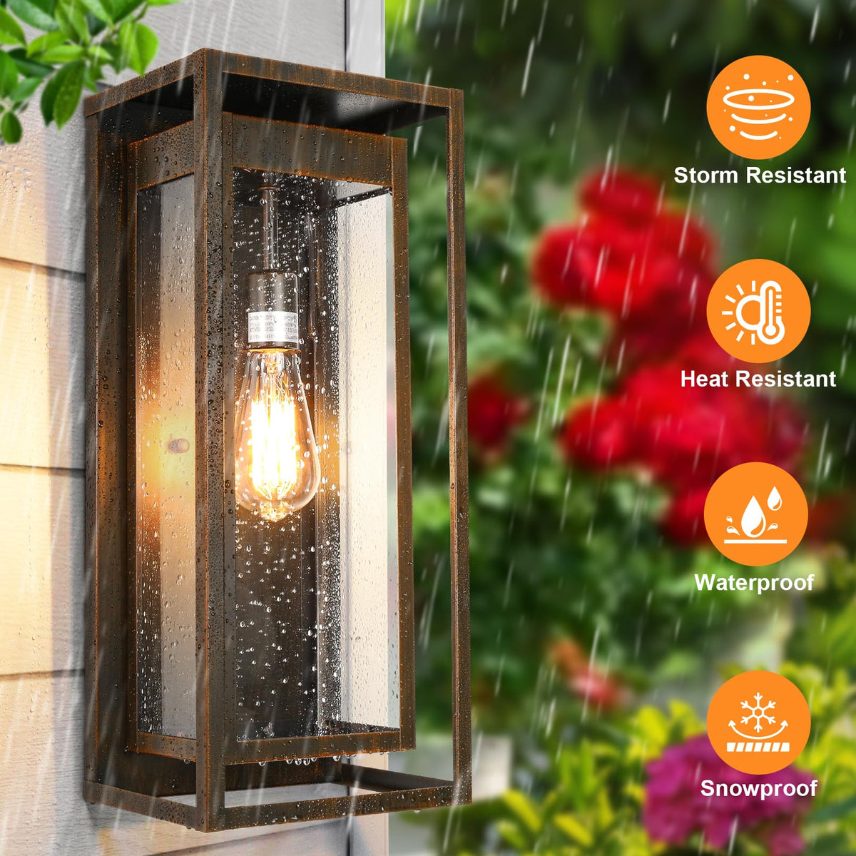 19 Inch Brown Outdoor Wall Light Fixtures (Distressed Brown / 19" (2-Pack))