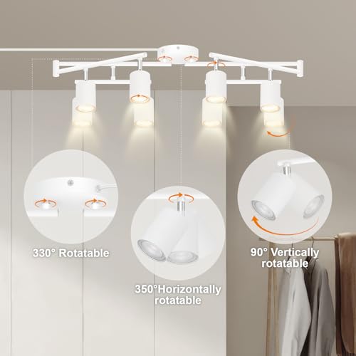 Plug in Track Lighting LED (8-Light Track Light(White))