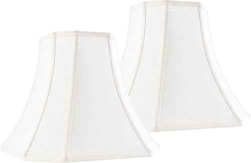 Cream Square Cut Corner Bell Lamp Shade Set of 2 Medium Lampshade 6.5``Top×13``Bottom×10.6``Hight (13IN 2 PACK / Cream)