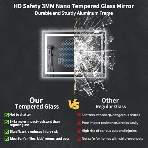 24"x36" LED Bathroom Mirror with Lights (Frontlit & Backlit / 36"L x 24"W)