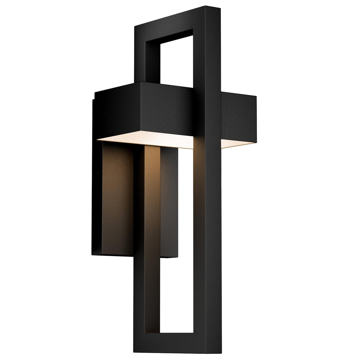 Modern Outdoor Wall Lights 3000K Integrated LED Outdoor Wall Sconces Lighting (Large Black / 1 Pack)